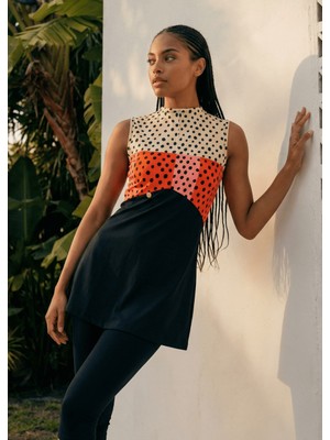 Mayovera Taytlı Mayo - Kırmızı Pembe Puantiye