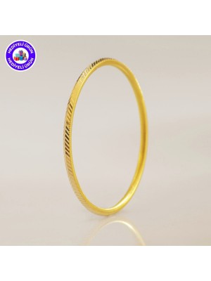 E-Gümüş 925 Ayar Yaldızlı Altın Kaplama Gümüş Başakajda Bilezik