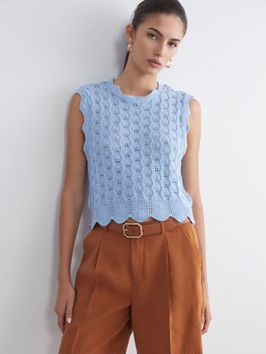 Lc Waikiki Yeni Sezon Bisiklet Yaka Ajurlu Kadın Triko Süveter