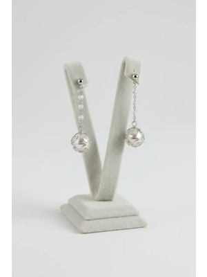 Megass Dekor Süet Kumas Gri Renk 10 cm Küpe Sergileme Aksesuar