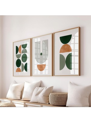 Pam Studio Modern Geometrik Desen 3’lü Tablo Seti – Minimalist Çizgilerle Dekoratif Poster