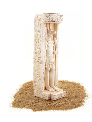 Antik Mısır Anubis Mumluk - Mum Dahildir. Toprak Renk Anubis Figürlü
