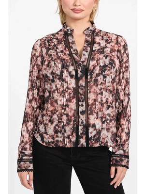 Guess Yeni Josette Uzun Kollu Kadın Kırmızı Gömlek W5RH16WDW82-PM6M