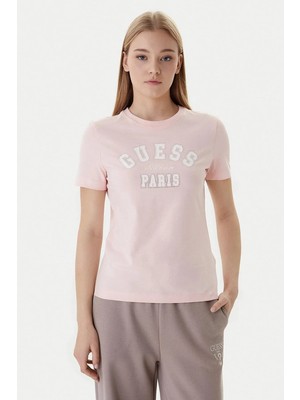 Guess Anita Bisiklet Yaka Kısa Kollu Kadın Pembe T-Shirt V6RI15J1314-G66E