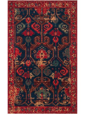 Akbel Halı Kadim Kdm 05 Kırmızı Vintage - Yün El Dokuması Etnik Anadolu Motifli Salon ve Oturma Odası Halısı