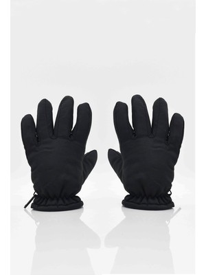 Çocuk Içi Polar Siyah Kayak-Kar Eldiveni