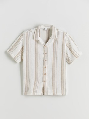 Lc Waikiki Yeni Sezon Çizgili Kısa Kollu Erkek Çocuk Gömlek