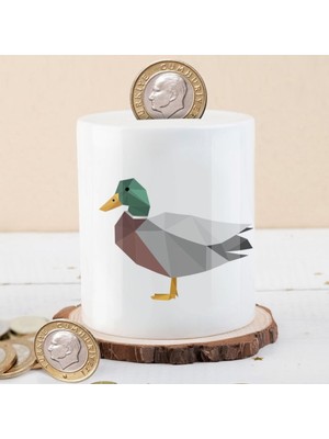 Asilmeydan Seramik Geometrik Şekilli Ördek Kumbarası Çocuklara Uygun Hediye Fikri Canlı Renkler