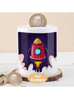 Asilmeydan Uzaya Fırlatılan Roket Baskılı Para Birikim Kumbarası-214791