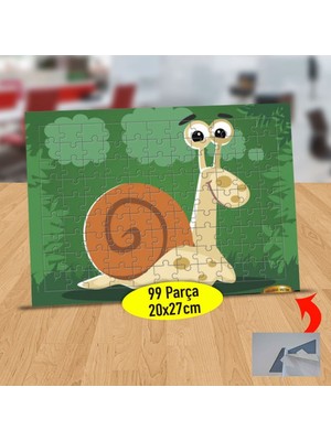 Asilmeydan Sevimli Kabuklu Salyangoz 99 Parça Puzzle Yapboz Tablo-6477