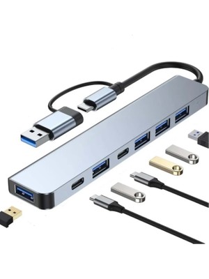 Plentiful 7 Port USB Çoğaltıcı USB 3.0 Hızlı Aktarım USB Hub Çoğaltıcı