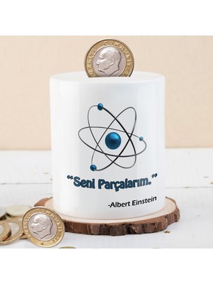 Asilmeydan Albert Einstein Tasarımlı Kumbara Seramik Malzeme ile Para Birikim  Dekoratif Kullanım İçin Uygun