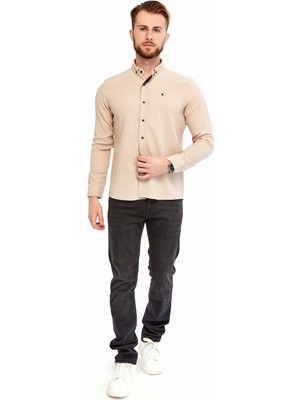 Citra Likralı Örme Jakarlı Slim Fit Erkek Gömlek