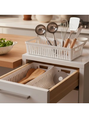 Snippy Nivo - 3'lü Çekmece Içi Kaşıklık Seti Organizer Mutfak Düzenleyici Bıçaklık Kepçelik
