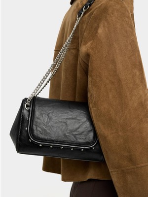 Parfois Kapaklı ve Zımbalı Omuz Çantası