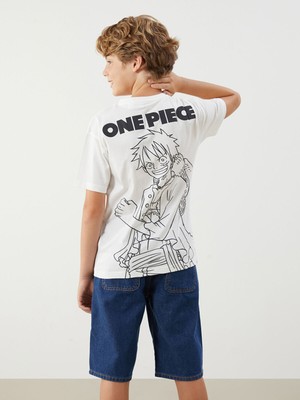 Lc Waikiki Yeni Sezon Bisiklet Yaka One Piece Baskılı Erkek Çocuk Tişört