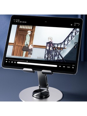 Gusion Dönebilir ve Katlanabilir Masaüstü Metal Telefon Tutucu 360 Derece Dönebilir Tabanı ve Ayarlanır