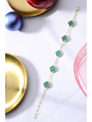 925 Ayar Gümüş Beşli Yonca Bileklik 10 mm