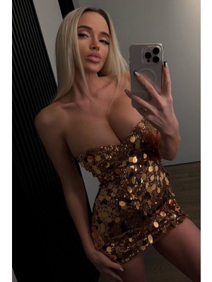 BMD Marta Golden Mini Elbise - Altın