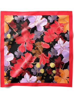 Hawwa Alev Çiçeği Desenli Bandana Fular V321