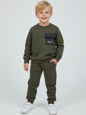 Zekids Erkek Çocuk Pamuklu Içi Şardonlu Eşofman Takım