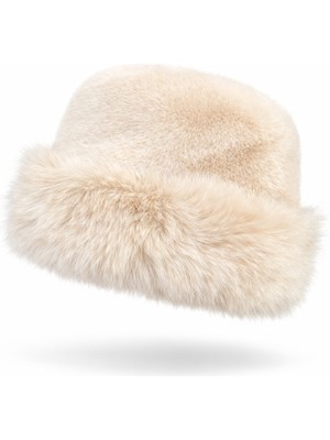 Külah Kürk Dokulu Kadın Kış Şapkası | Yumuşak & Sıcak | Lüks Görünümlü Soğuk Hava Şapkası