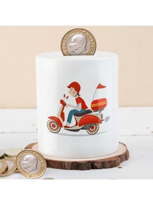 Asilmeydan Motorsiklet Süren Genç Çocuk Para Birikim Kumbarası-12633