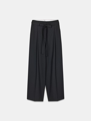 Dilvin 72215 Kemerli Pileli Pantolon-Siyah