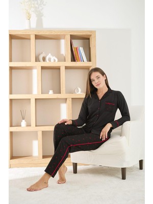 Pijamoni Waffle Kumaş Kadın Pijama Takımı