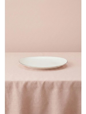 Soley Ceyda | Platin Kenarlı Porselen Kayık Tabak (20 Cm)