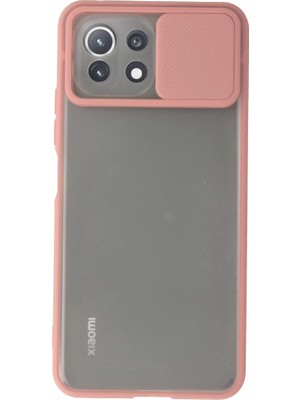 Magicool Xiaomi Mi 11 Lite Kılıf Palm Buzlu Kamera Sürgülü Silikon - Pembe