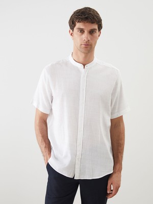 Lc Waikiki Yeni Sezon Regular Fit Kısa Kollu Keten Görünümlü Erkek Gömlek