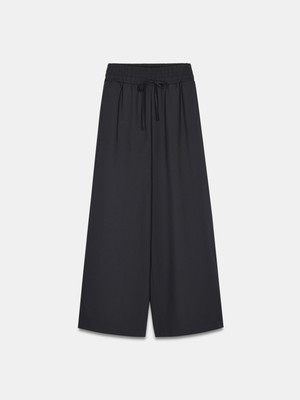 Dilvin 71201 Beli Lastikli Dökümlü Pantolon-Siyah