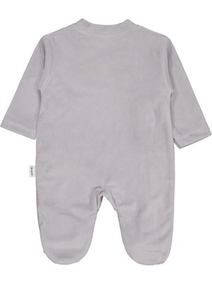 Mini Damla Minidamla Zürafa Nakış Çıtçıtlı 1-6 Ay Tulum - Gri 6-9 Ay