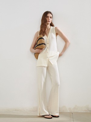 Lc Waikiki Yeni Sezon Beli Lastikli Kendinden Desenli Kadın Pantolon