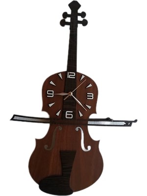 Gampus Nostaljik Ahşap Hareketli Sarkaçlı Gitar Masa Saati Standlı Masa Saati Hareketli Sessiz Dekor Saat