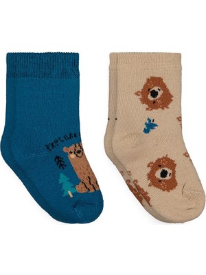 Civil Baby Bear Havlu 6- 2'li Bebek Erk Çorap Set - Standart 18 Ay