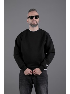 Ohepmoda Yaka ve Etek Parçalı Nakışlı Erkek Sweatshirt