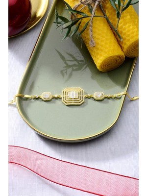 925 Ayar Gümüş Altın Kaplama Mega Baget Bileklik