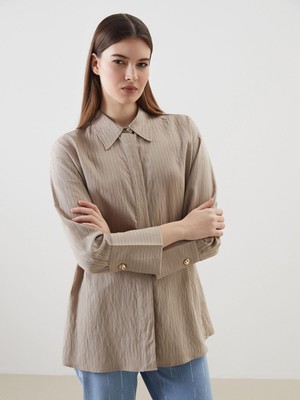 Lc Waikiki Yeni Sezon Çizgili Kadın Gömlek Tunik