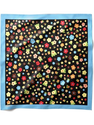 Hawwa Neşeli Çiçekler Desenli Bandana Fular V332