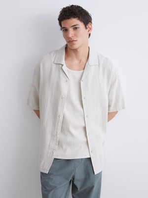 Lc Waikiki Yeni Sezon Resort Yaka Kısa Kollu Müslin Erkek Gömlek