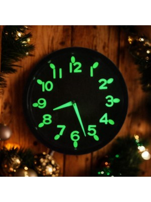 Bahat Fosforlu Kabartma Rakam Çocuk Odası Küçük Kahverengi Duvar Saati Çap 22 cm