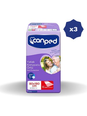 Canped Yatak Örtüsü 80X180 10 Lu - (3 Adet)