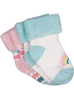 Civil Baby Rainbow Kıvrık Havlu 6-18 Ay 2'li Bebek Kız Çorap Set - Standart 12 Ay