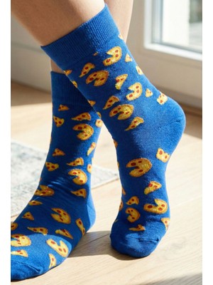 Bemp Pizza Desenli Renkli Dikişsiz Çorap