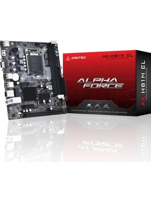 Arktek Alpha Force, AK-H81M El, 2xddr3, M.2, D-Sub, Hdmı, 4.nesil, LGA1150 Soket, Anakart