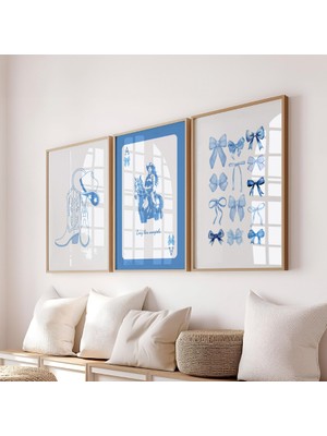 Pam Studio Cowgirl Western Tarz Poster Seti – 3’lü Modern Duvar Dekoru