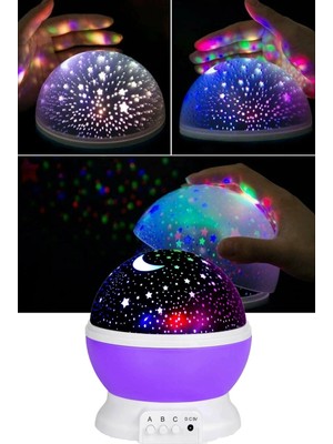 Gampus Star Master Yıldız Yansıtmalı Gece Lambası Projeksiyon Çocuk Odası Lamba Mor