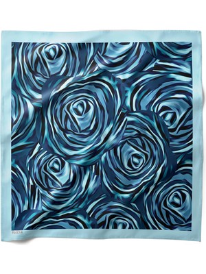 Hawwa Mavi Sükût Desenli Bandana Fular V336